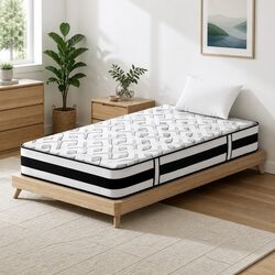 24cm Ultra Firm Single Mattress in Grey with Pocket Springs