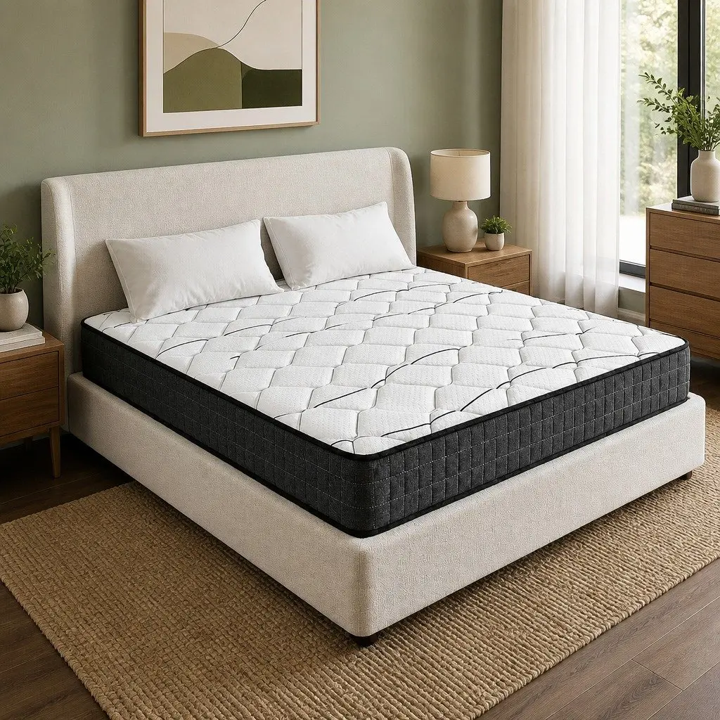 Double Mattress Bonnell Spring 16cm Medium Firm Knitted Fabric