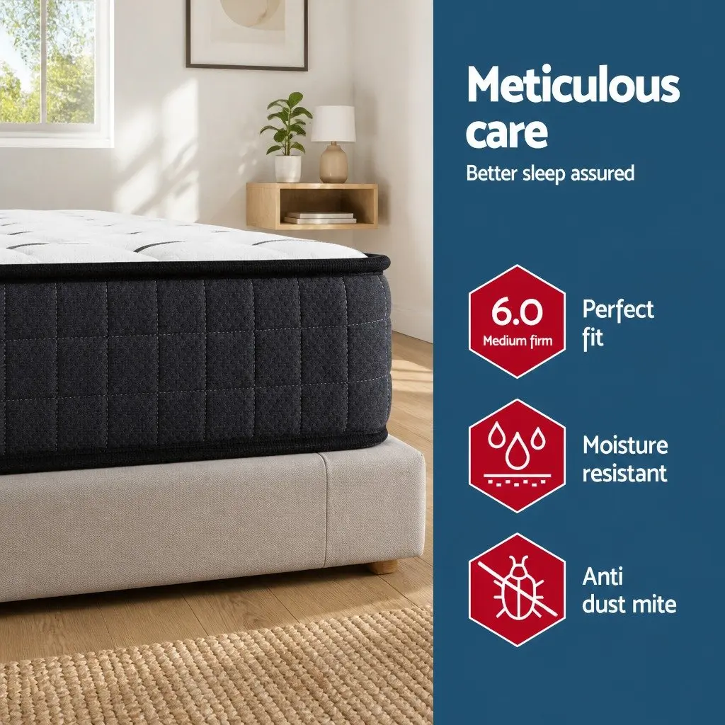 Double Mattress Bonnell Spring 16cm Medium Firm Knitted Fabric