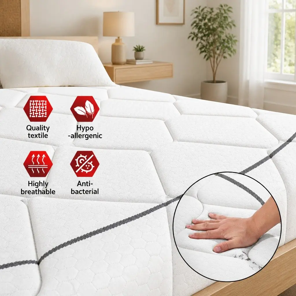 Double Mattress Bonnell Spring 16cm Medium Firm Knitted Fabric