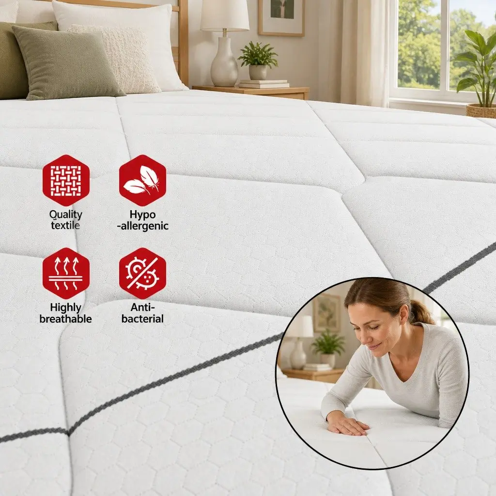 Queen Mattress 16cm Medium Firm Bonnell Spring Support