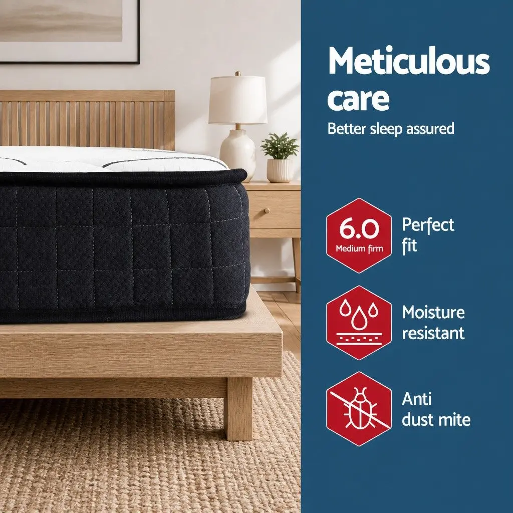 Single Mattress 16cm Medium Firm Bonnell Spring Support Comfort Bed Sleep