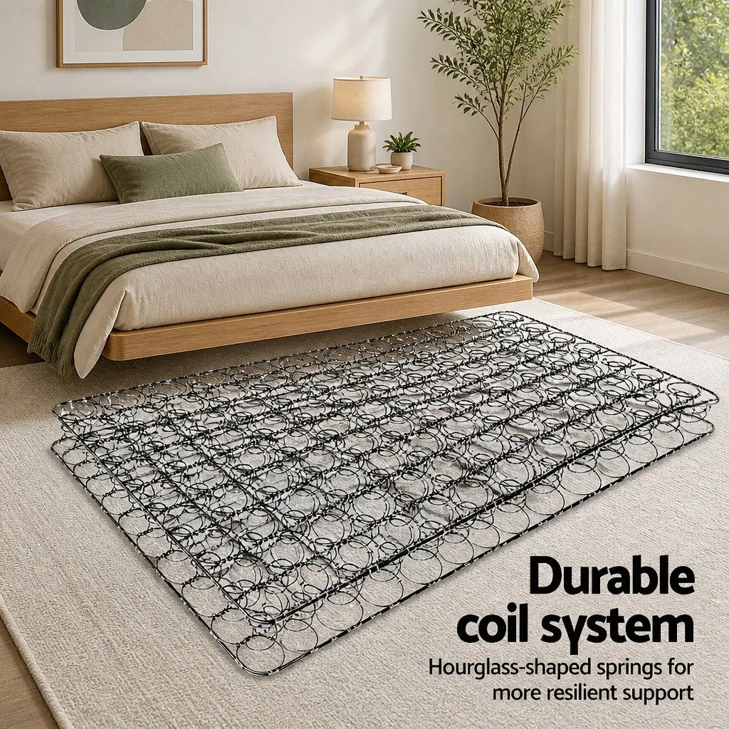 Single Mattress 16cm Medium Firm Bonnell Spring Support Comfort Bed Sleep