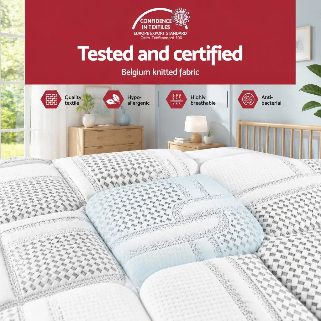 King Size Mattress Cool Gel Memory Foam 36cm Thick Double-Sided Flippable White Black Dark Grey