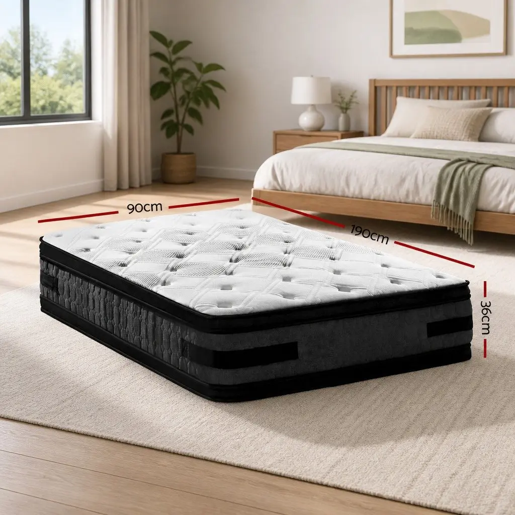 Single Mattress Cool Gel Memory Foam 36cm White Double-Sided Flippable