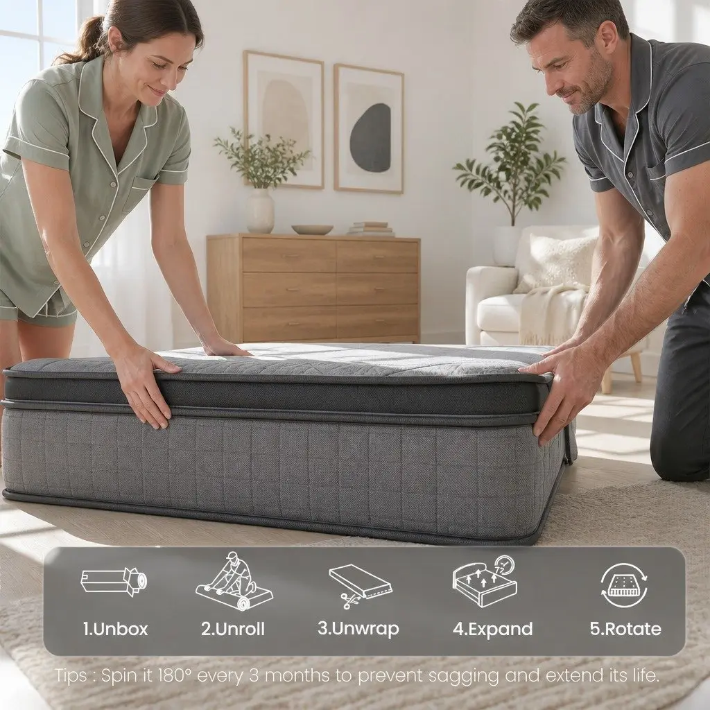 Double Mattress with 33cm Height and 7-Zone Support