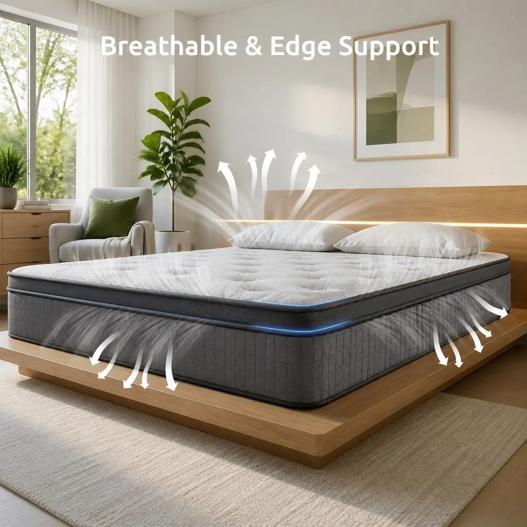 Double Mattress with 33cm Height and 7-Zone Support