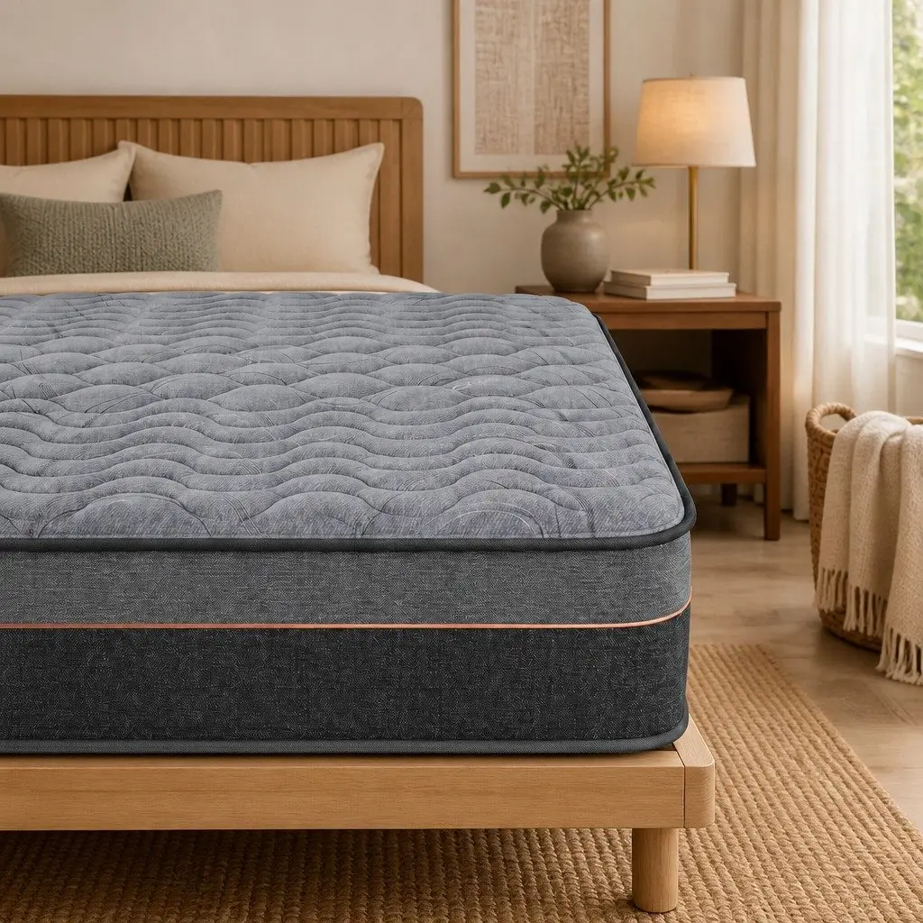 Double Mattress 25cm Hybrid Pocket Spring Egg Crate Foam Bamboo Charcoal Fabric