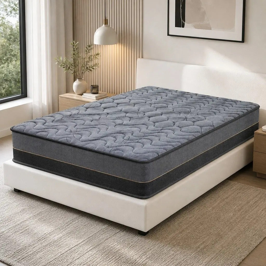 Double Mattress 25cm Hybrid Pocket Spring Egg Crate Foam Bamboo Charcoal Fabric
