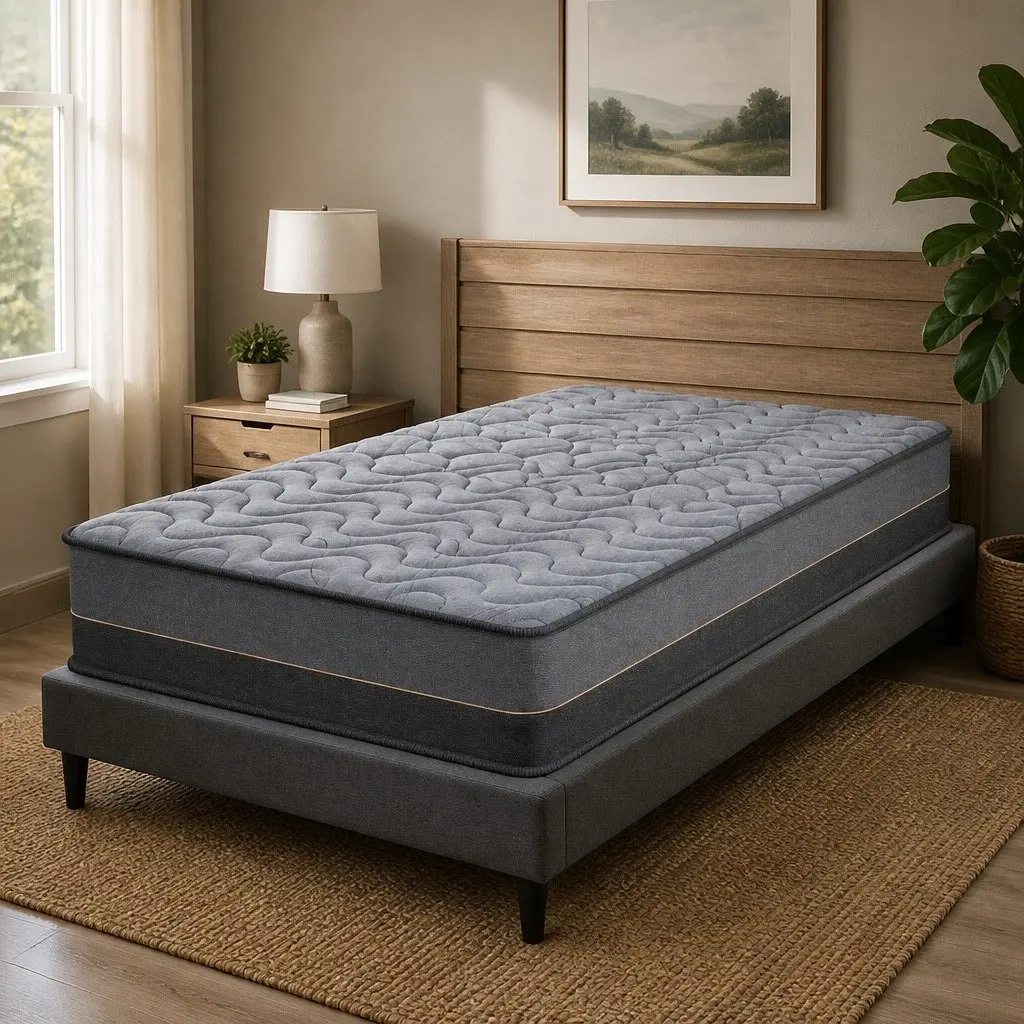 Single Mattress Bamboo Charcoal Fabric 25cm Grey Black