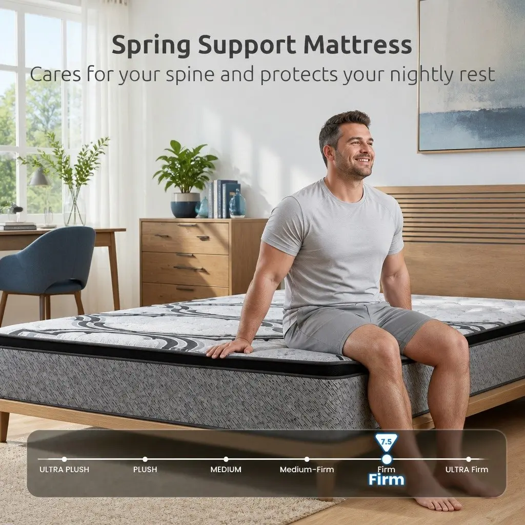 Double Mattress 34cm 5-Zone Pocket Spring Latex Memory Foam Firm Support