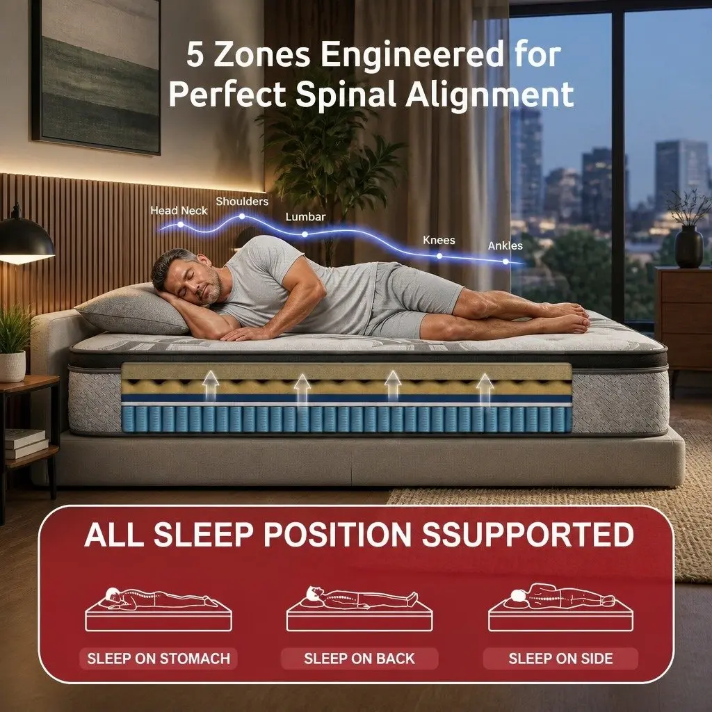 34cm Extra Firm King Single Mattress with 5-Zone Support