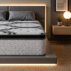 34cm Hybrid Pocket Spring Queen Mattress with Latex & Memory Foam