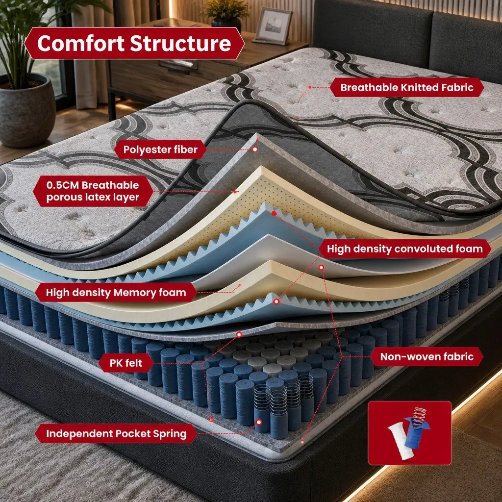 Extra Firm 34cm Single Mattress with 5-Zone Pocket Springs