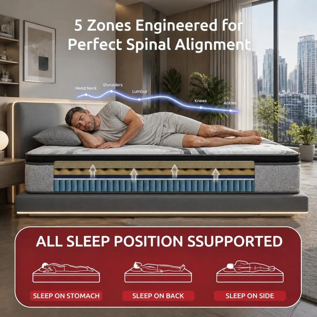 Extra Firm 34cm Single Mattress with 5-Zone Pocket Springs
