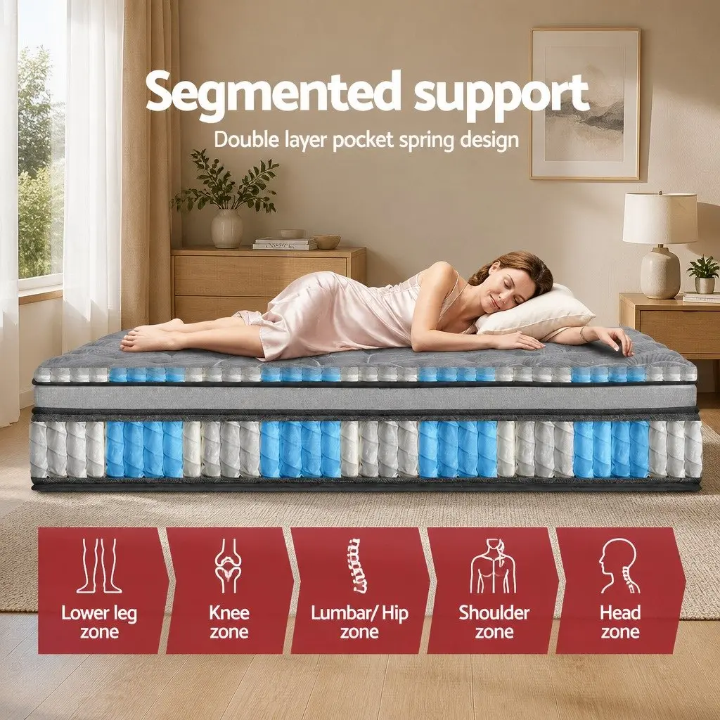 Double Layer Pocket Spring Queen Mattress 34cm