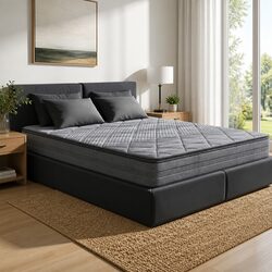 18cm Medium Firm Grey Queen Mattress with Pillow Top