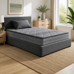 Quality Single Mattress 18cm Pillow Top Medium Firm Grey