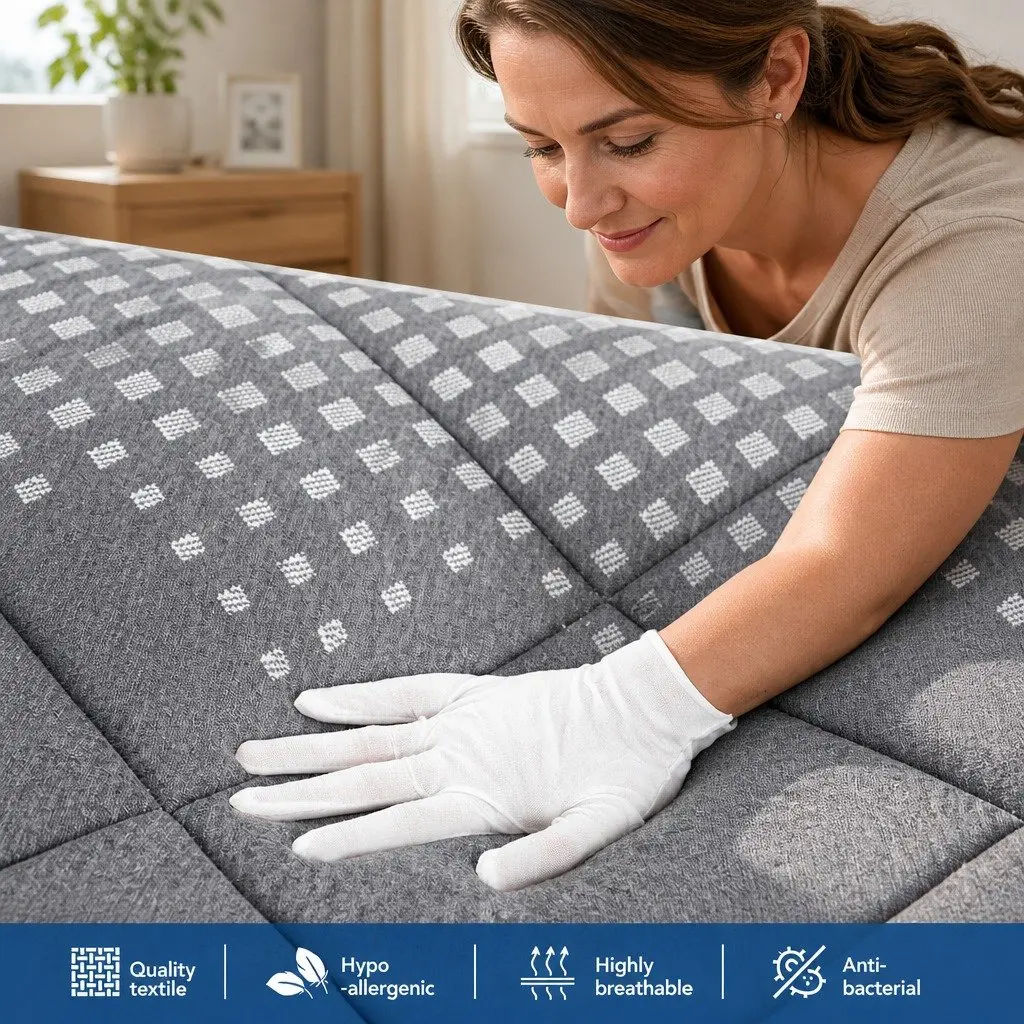 Single Mattress Pillow Top 18cm Medium Firm Grey Quilted Coil Support