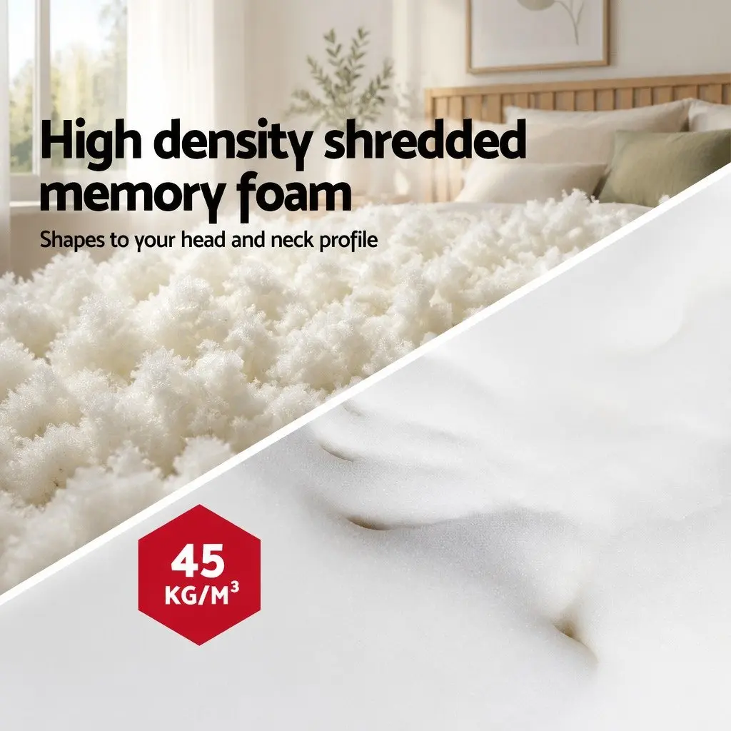 Memory Foam Pillow Twin Pack 13cm Thick White Bedding Set Support Neck Shoulder