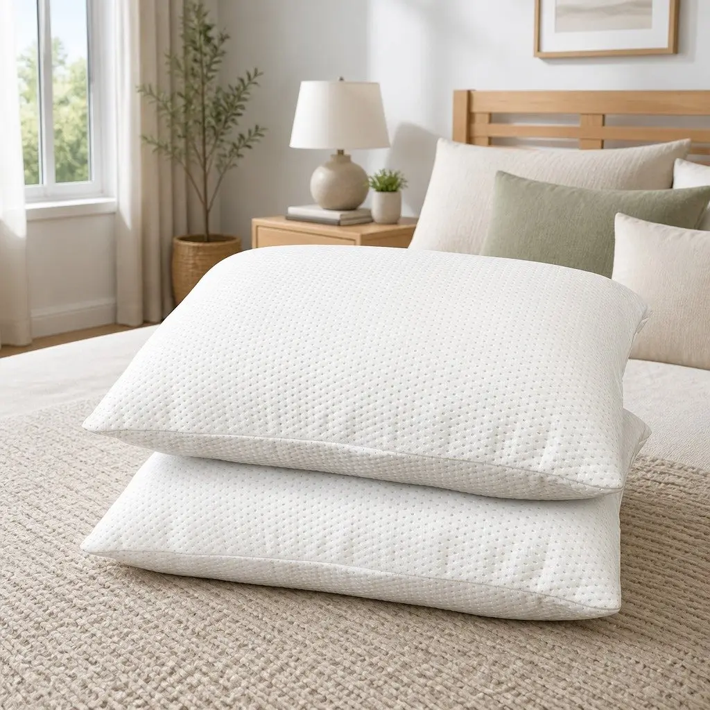 Memory Foam Pillow Twin Pack 13cm Thick White Bedding Set Support Neck Shoulder