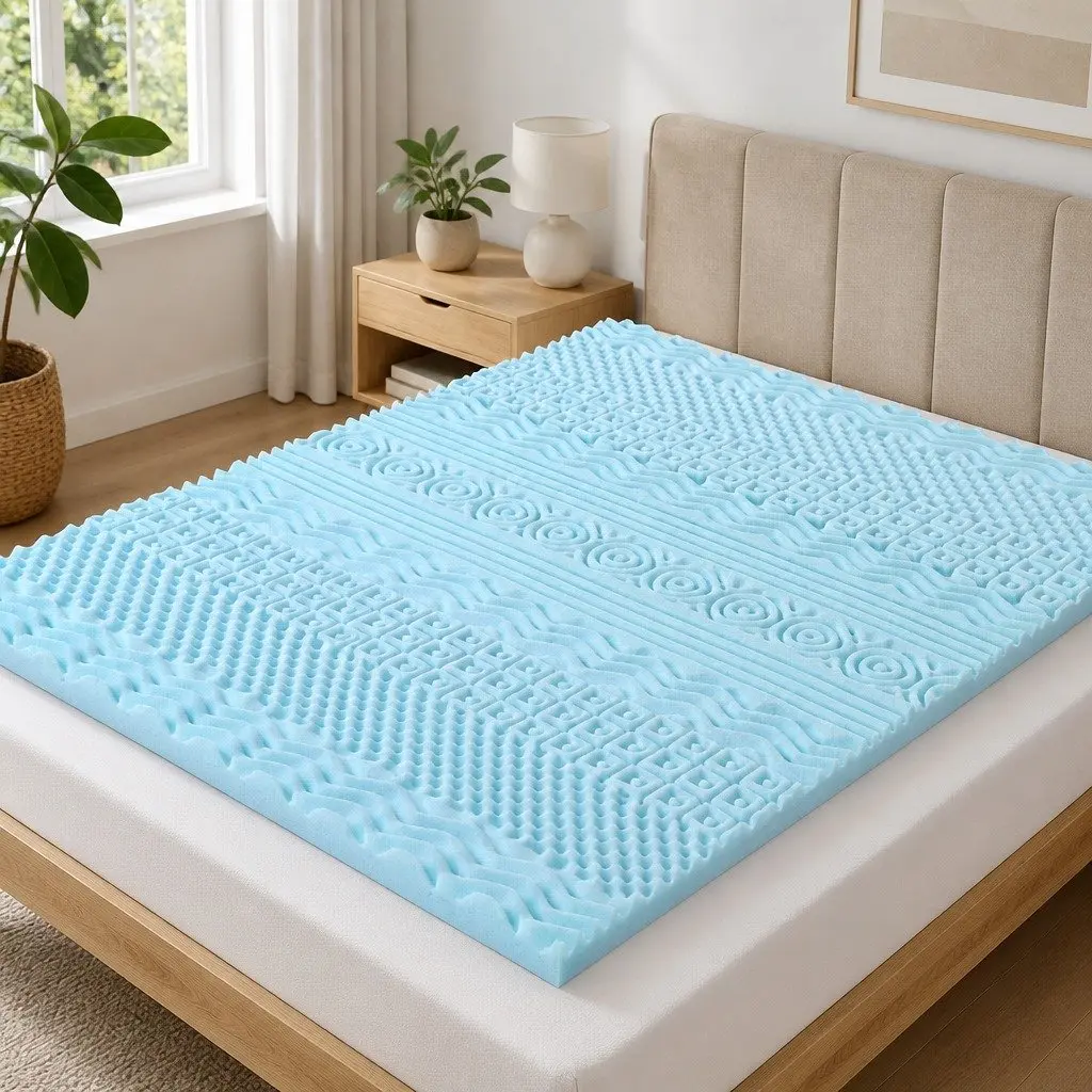 Blue Memory Foam Mattress Topper 11-Zone King