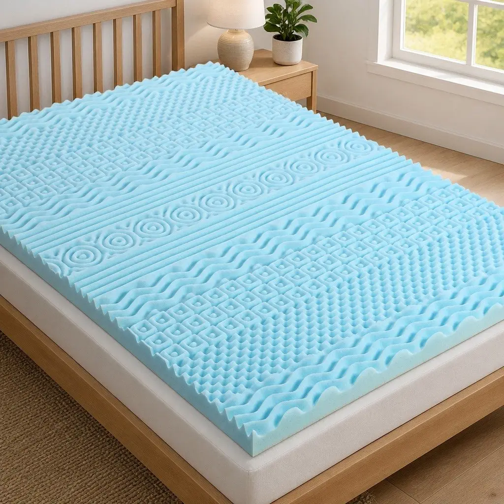 Blue Memory Foam Mattress Topper 11-Zone King