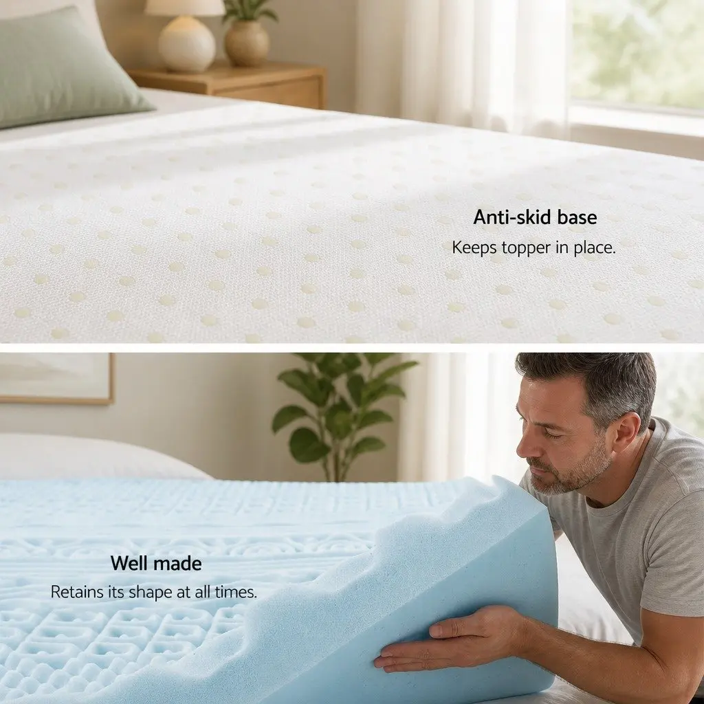Blue Memory Foam Mattress Topper 11-Zone King