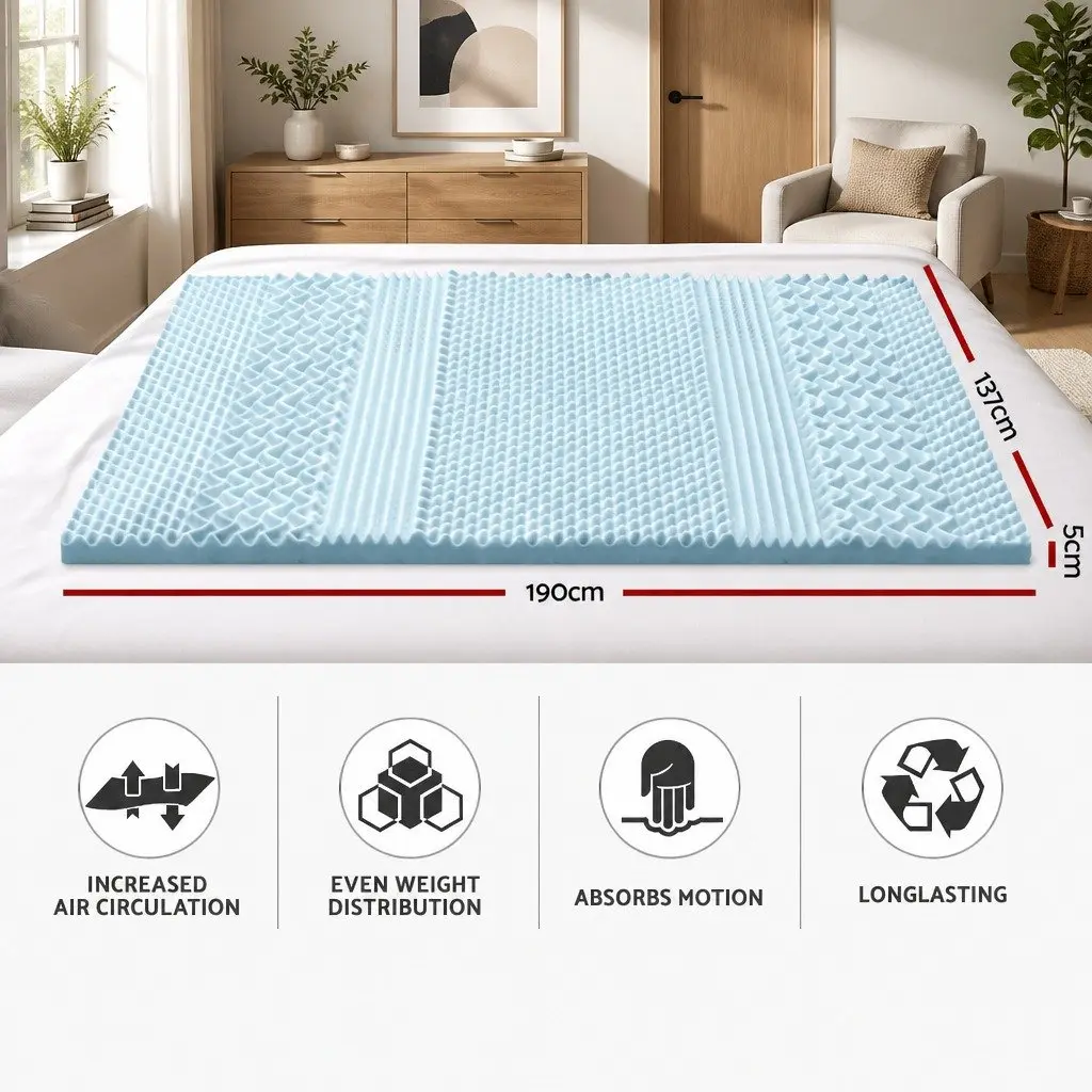 7-Zone Memory Foam Mattress Topper 5cm