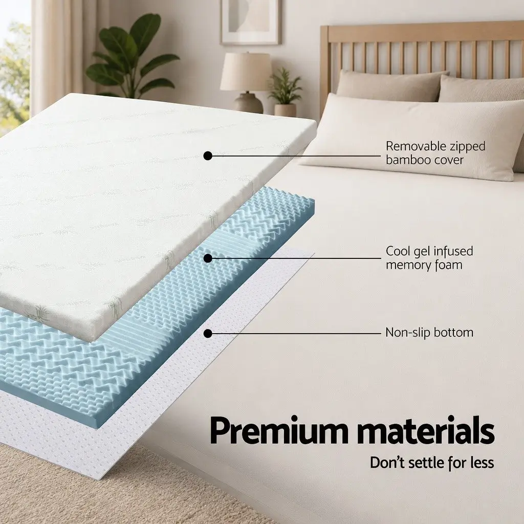 7-Zone Memory Foam Mattress Topper 5cm