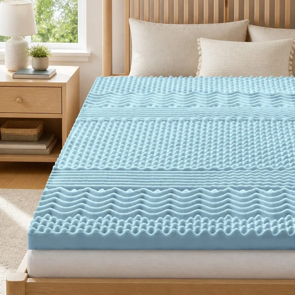 Memory Foam Mattress Topper 7-Zone King Size 5cm Thick Comfort Support Layer