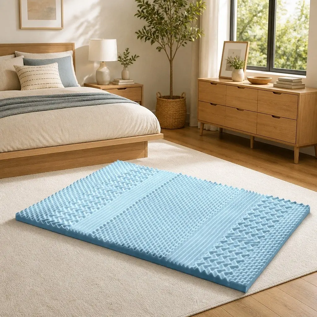 Memory Foam Mattress Topper 7-Zone King Size 5cm Thick Comfort Support Layer