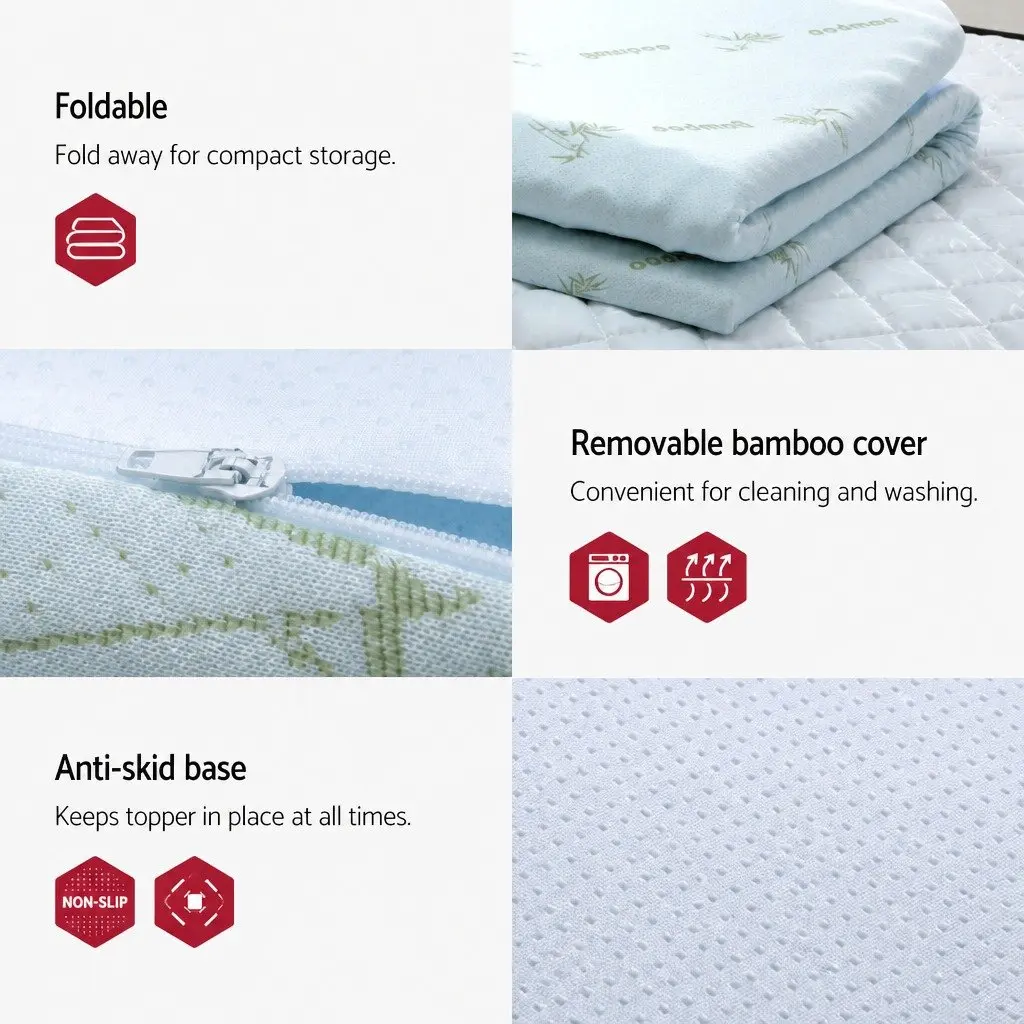 7-Zone Contoured Memory Foam Mattress Topper 5cm