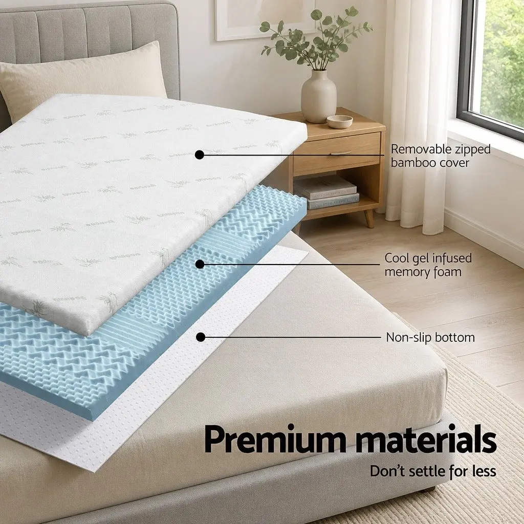 7-Zone Contoured Memory Foam Mattress Topper 5cm