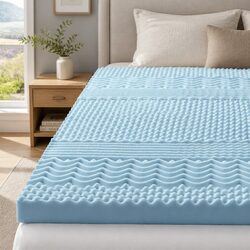 Double Memory Foam Mattress Topper 8cm with 7 Zones