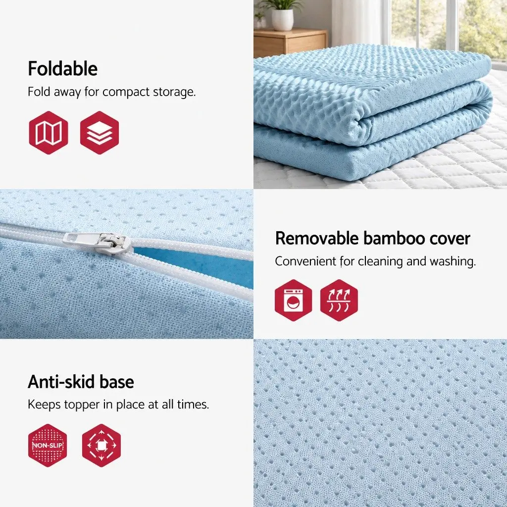 Double Memory Foam Mattress Topper 8cm with 7 Zones