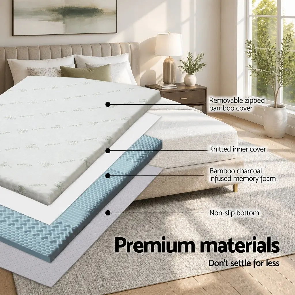 7-Zone Memory Foam Mattress Topper 8cm Queen