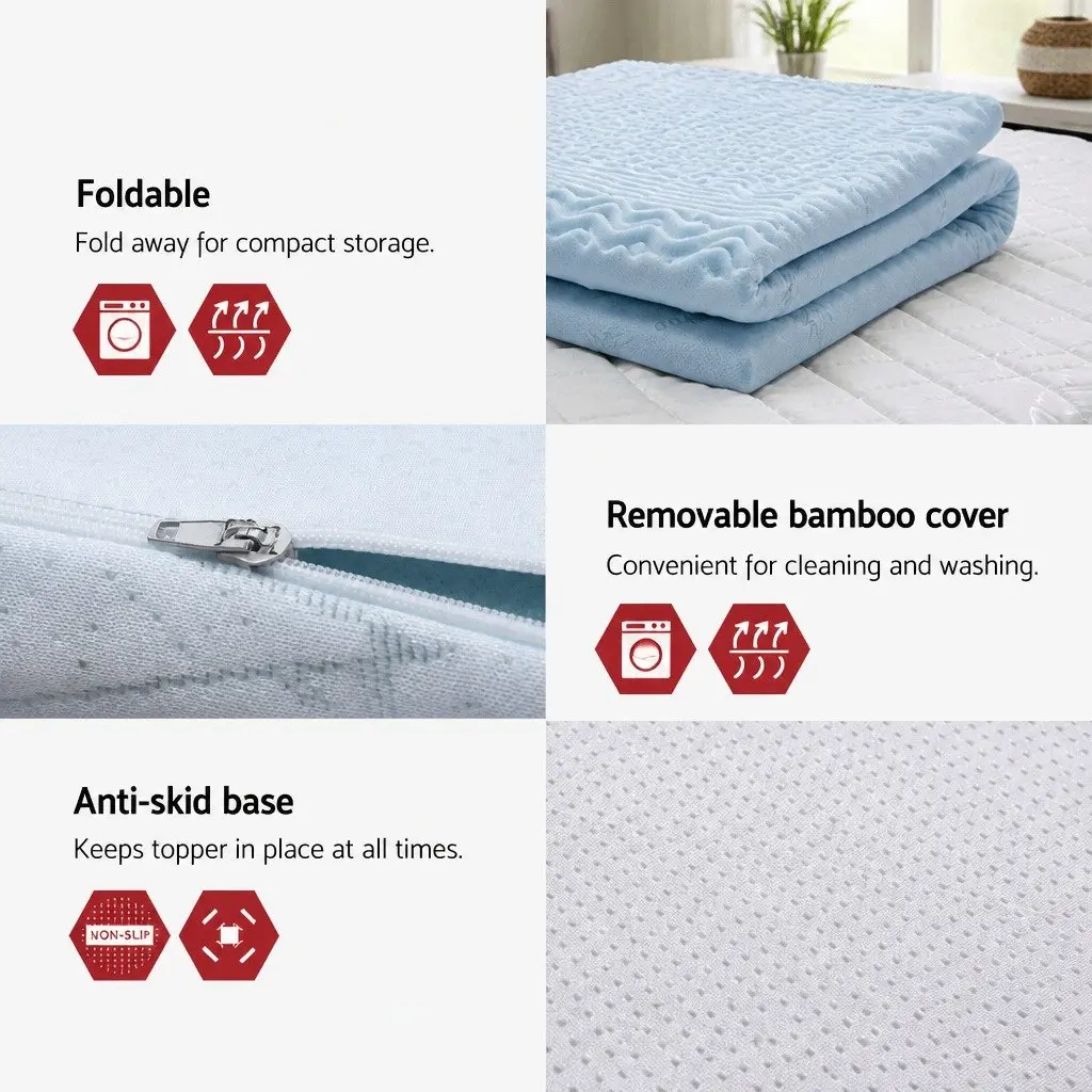 7-Zone Memory Foam Mattress Topper 8cm Queen