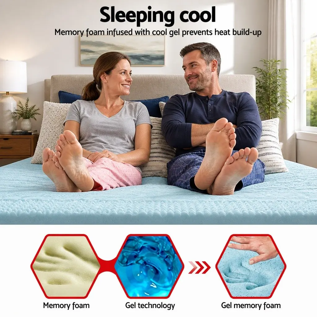 7-Zone Memory Foam Mattress Topper 8cm Queen