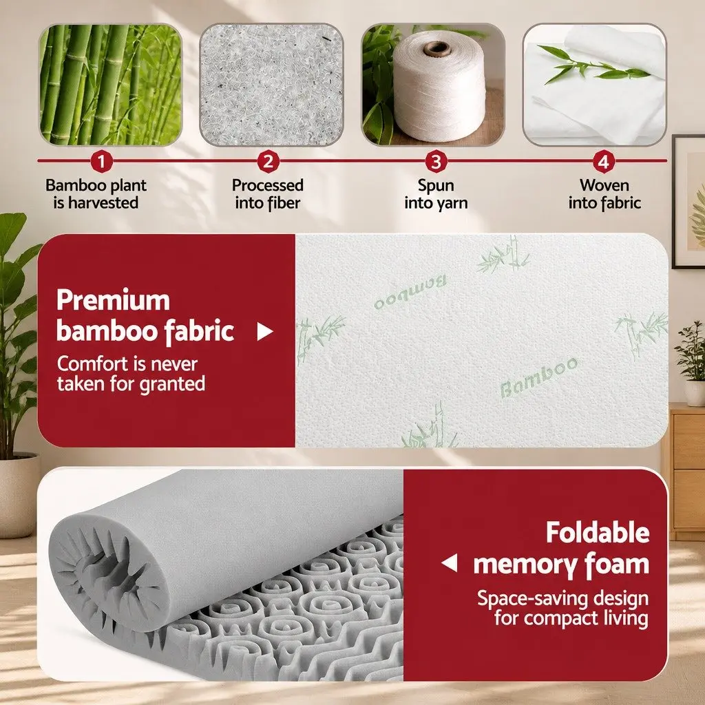Graphite-Infused 8cm Memory Foam Mattress Topper