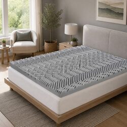 Premium 8cm Grey Memory Foam Mattress Topper for Queen