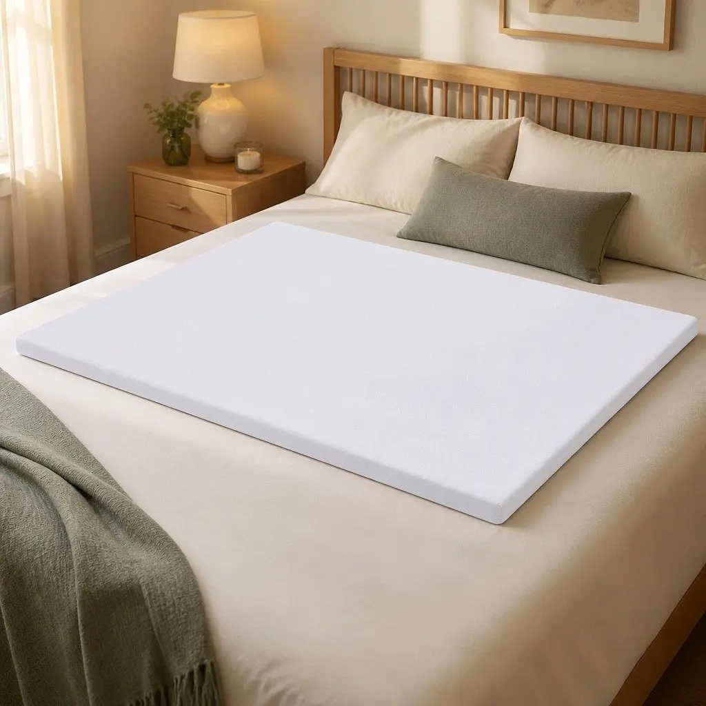 Lavender Bamboo 8cm Memory Foam Mattress Topper Double Bed
