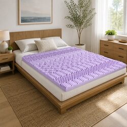 Lavender Bamboo Cover Memory Foam Mattress Topper 8cm King
