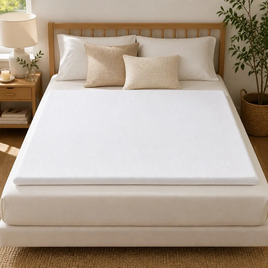 Memory Foam Mattress Topper 8cm King Lavender Bamboo Cover