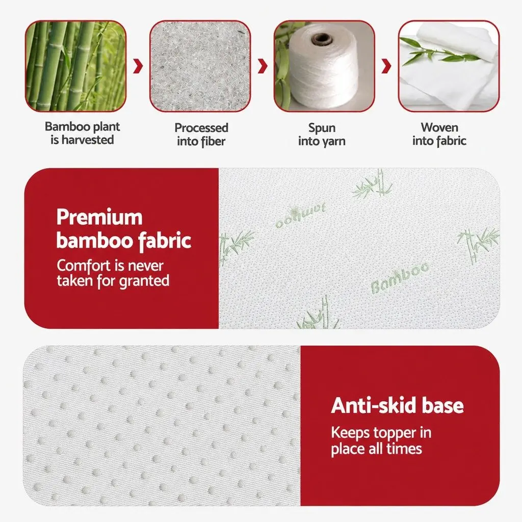 Memory Foam Mattress Topper 8cm King Lavender Bamboo Cover