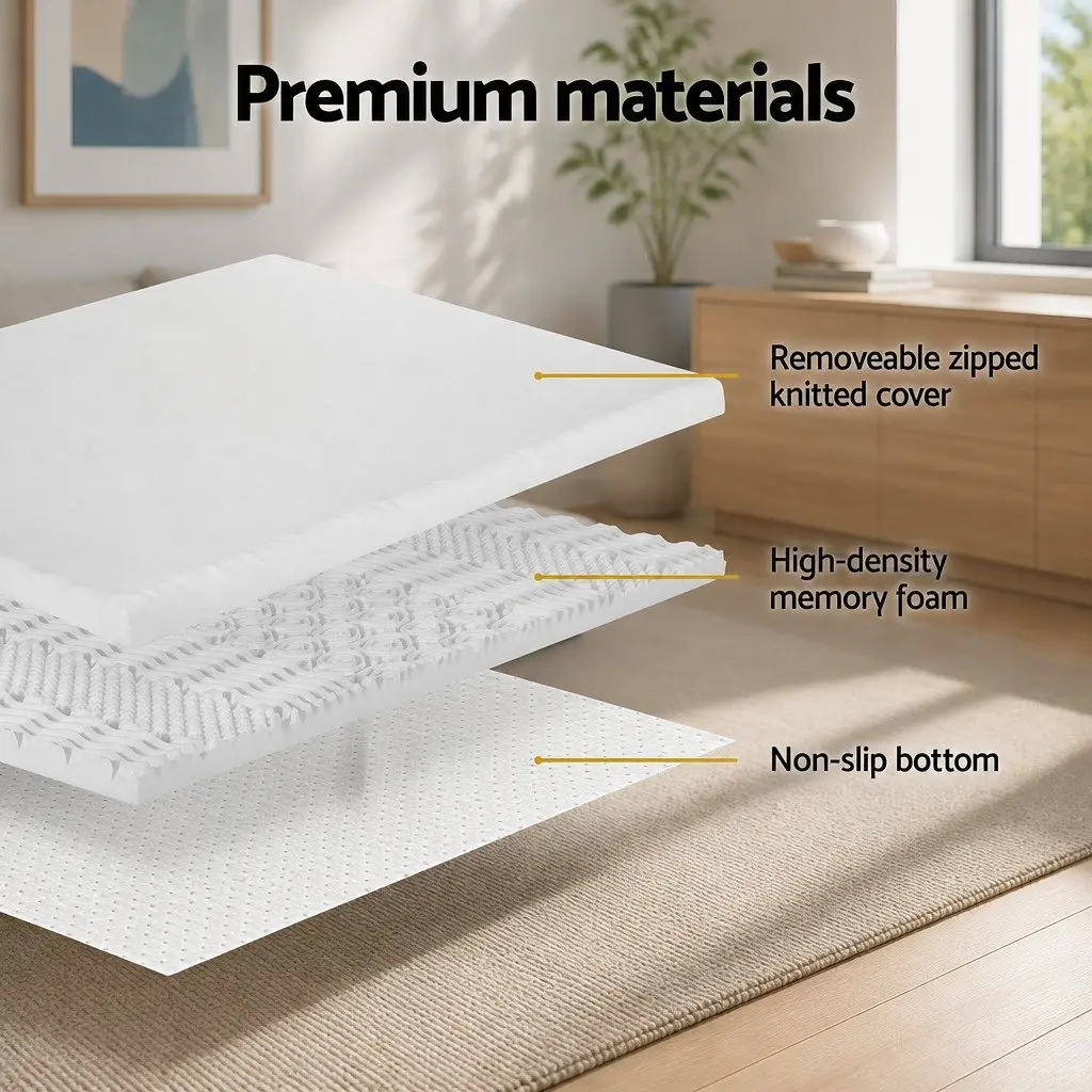 7-Zone Memory Foam Mattress Topper 8cm