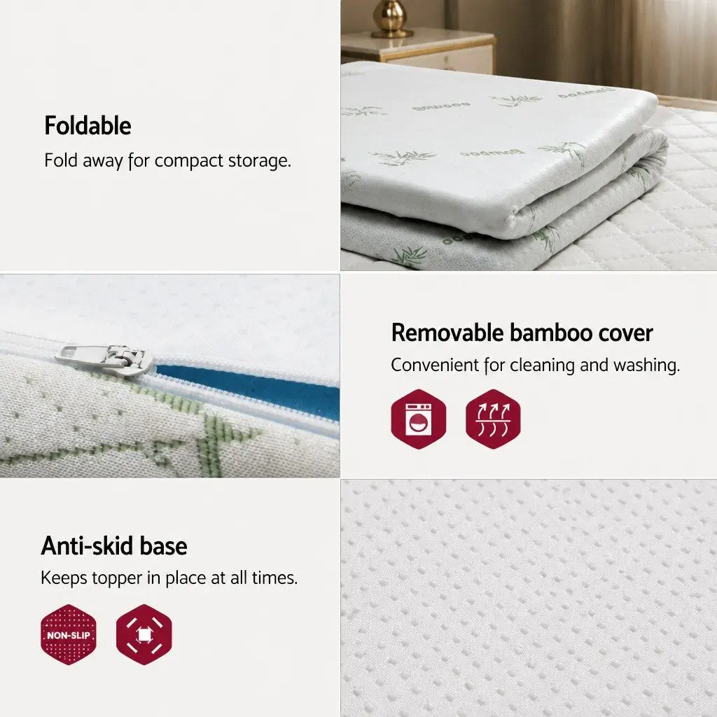 Double Bed Gel Memory Foam Mattress Topper 5cm