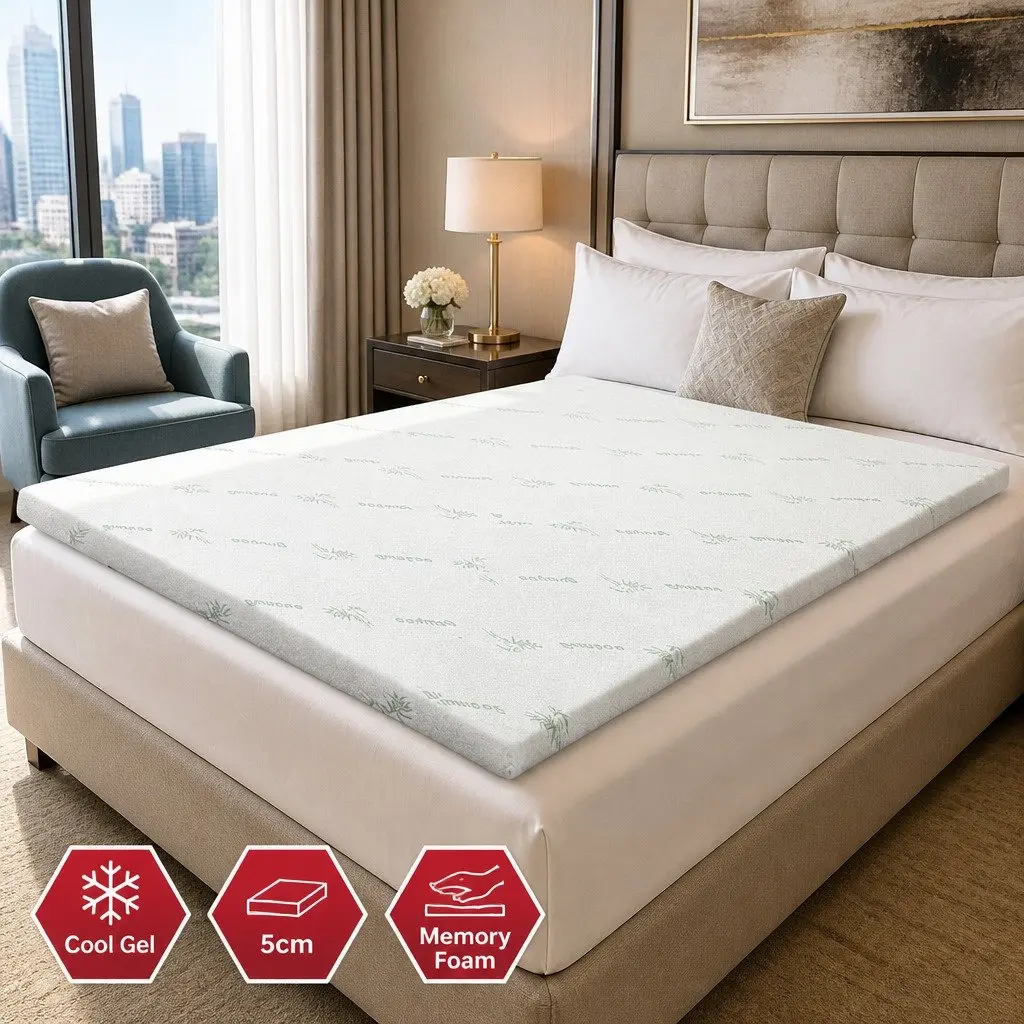Double Bed Gel Memory Foam Mattress Topper 5cm