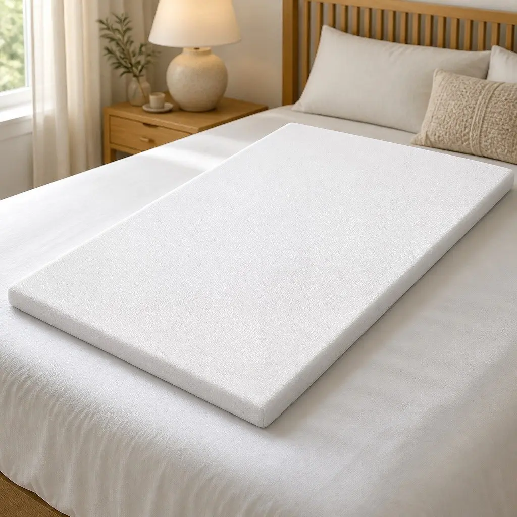 Memory Foam Mattress Topper 5cm Gel Infused King Bamboo White Blue