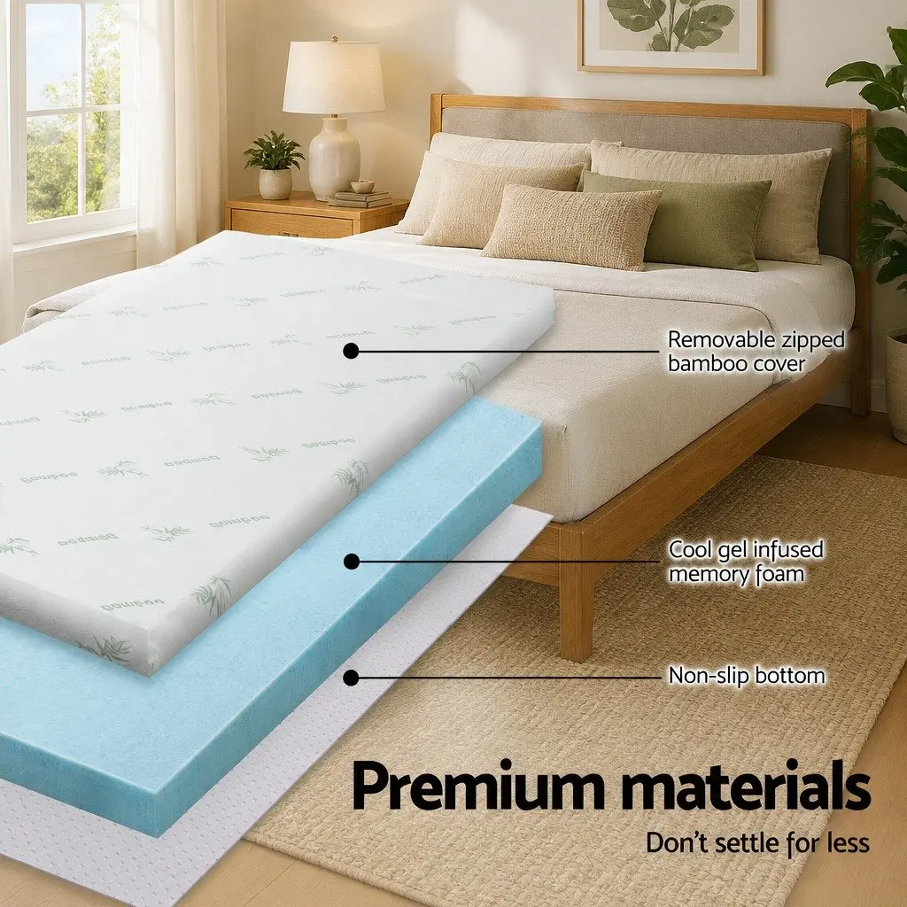 Gel-Infused Memory Foam Mattress Topper